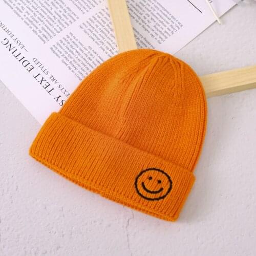 Baby Knitted Hats Autumn Winter Hat Colorful Smiley Woolen Childrens Warm Cute Korean Style Tide Winter Accessoreis for Kids