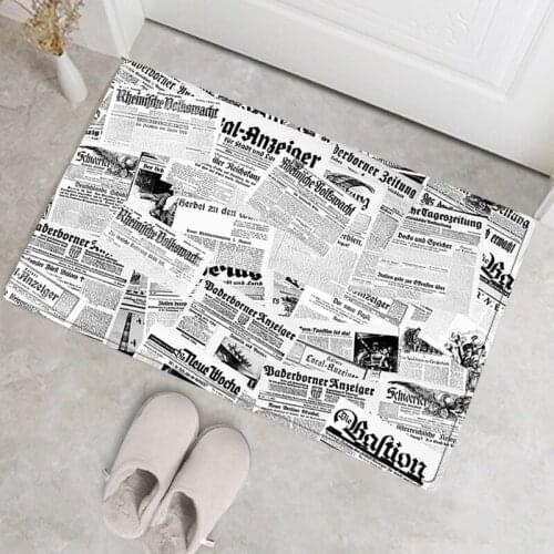 Kitchen Floor Carpet Doormat Vintage Newspaper Not-slip Animal Rug Hall Carpets Corridor Cotton Portable Prayer Mat Indoor