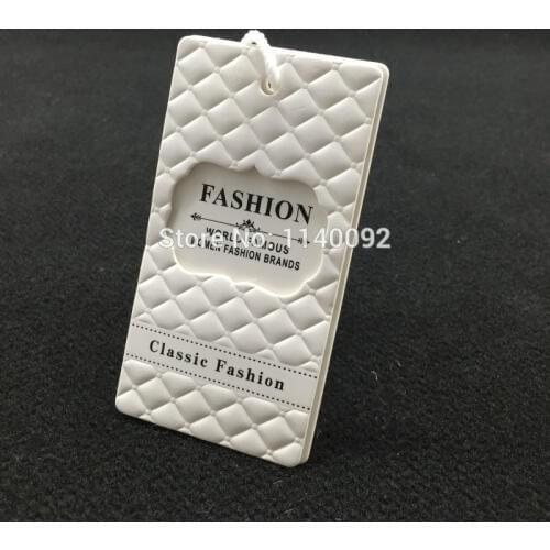 Customized top quality clothing embossed tags/garment shape cutting paper tag printing/clothing label/main label 1000 pcs a lot