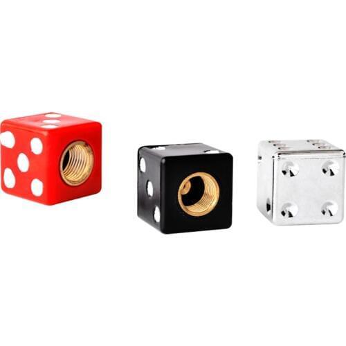 SPEEDWOW 4Pcs Universal Dice Car Tyre Air Valve Cap Bike Bicycle Tires Valve Caps Wheel Caps Dust Stems Car Styling