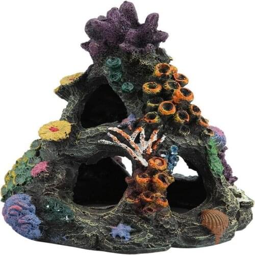 Coral Aquarium Decoration Fish Tank Tree Rock Cave Ornaments Betta Fish House Hidden Game Variety