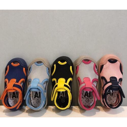 Summer Toddler Shoes Baby Sandals Boys Girls Casual Sport Beach Mesh Sandals Kids Flat PVC Soft Sole Patchwork Children Shoes