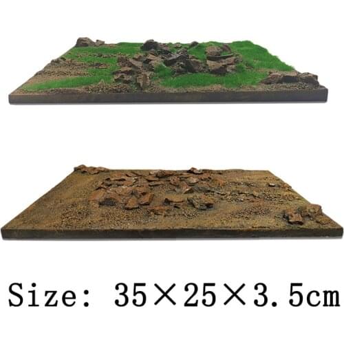 35cm Scene Sand Table Model F Tank Engineering Vehicle Car Model Die-cast & Toy Grassland Rock Static Scenes Simulation Display