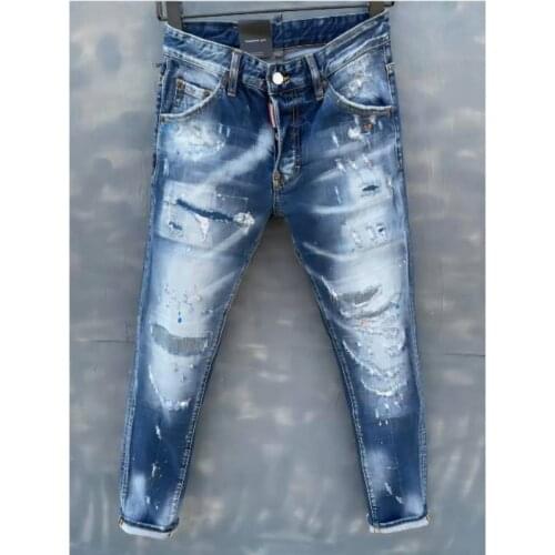 Men DSQ2 Jeans Pencil Pants Motorcycle Party Casual Trousers Street Clothing 2021 Denim Man Clothin 9129