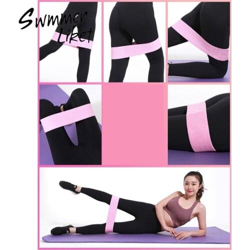 Anti Slip Elastic Fitness Bands Yoga Stretch Resistance Bands for Legs and Butt Indoor Bodybulding Exercise Workout Equipment