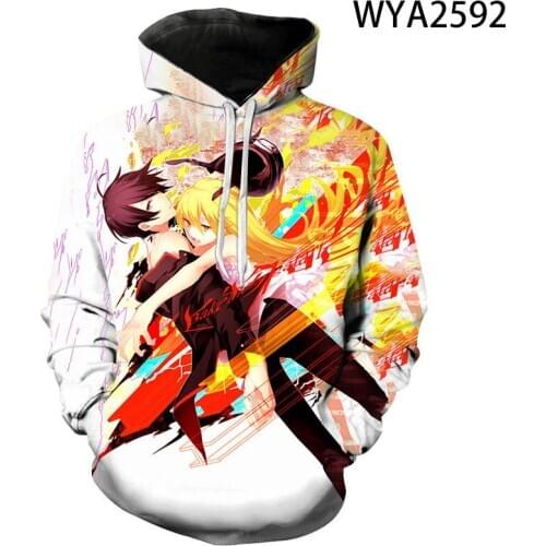 2020 New Fashion Monogatari Men Women Children Printed 3D Casual Streetwear Boy Girl Kids Pullover Hooded Sweatshirts Tops