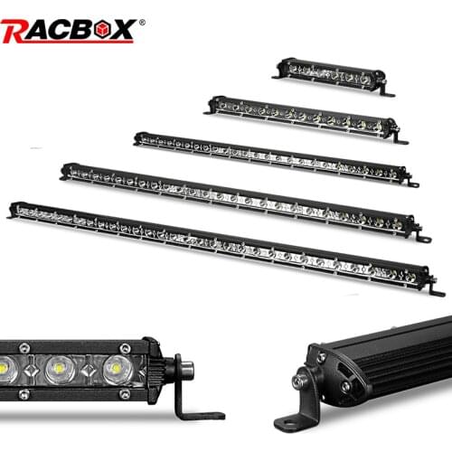7 10 13 20 inch Single Row Offroad LED Light Bar 18w 36w 54w LED Work Light Bar Flood Spot Beam Daytime Running Light ATV SUV