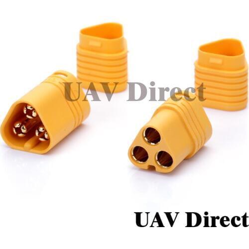 Wholse AMASS MT60 3.5mm 3 pole Bullet Connector Plug Set For RC ESC to Motor