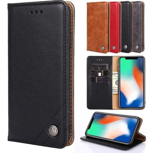 Luxury Retro PU Leather Flip Cover For Samsung Galaxy A20S Case Wallet Card Stand Book Cover For VIVO X27 Pro With Card Pocket