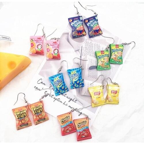 1Pair Drop Earrings Flatback Resin Candy Dangle Simulation Food Jewelry For Children And Woman