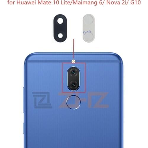 2pcs rear back main camera glass lens with glue sticker for Huawei mate 10 lite/maimang 6/G10/Nova 2i Honor 9i /Nova2i