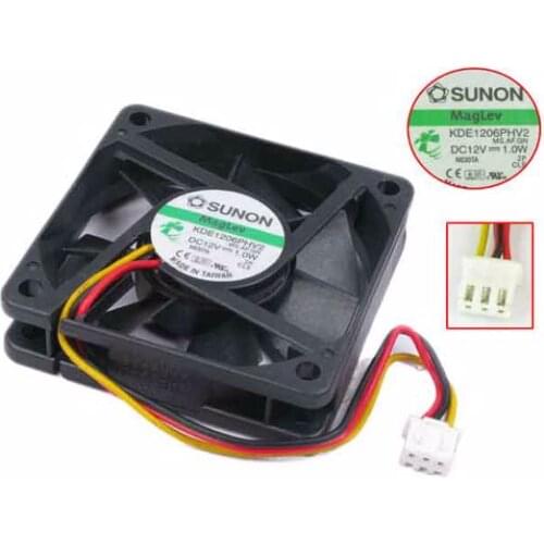 SUNON KDE1206PHV3 MS.AF.GN DC 12V 0.6W 3-Wire 60x60x15mm Server Cooling Fan