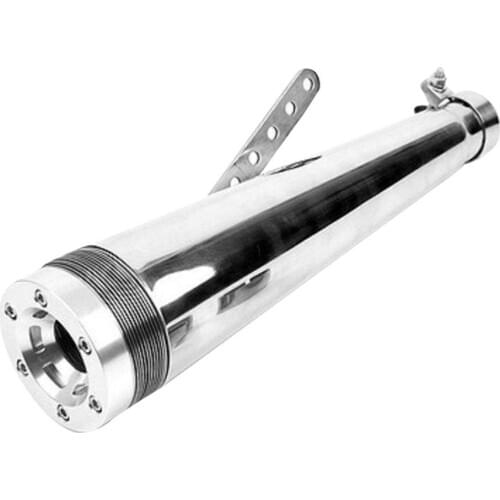 Motorcycle Muffler Exhaust Pipe 430mm 45mm Dia.Stainless Steel Heavy Duty Silver