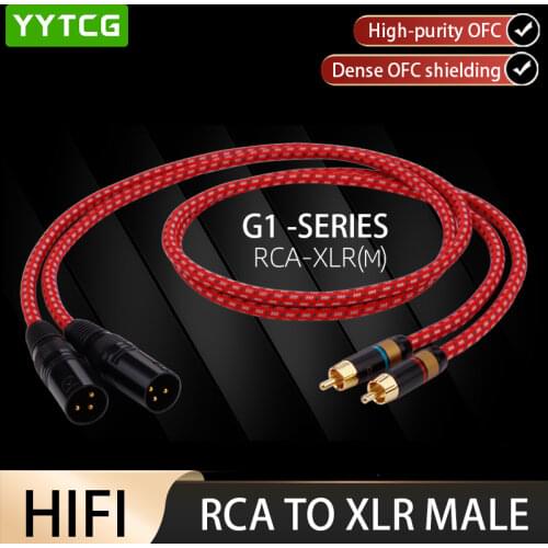 YYTCG One pair Hifi 2 RCA Malel to 2 XLR Male Audio Cable High Quality Dual RCA to Dual XLR Cable
