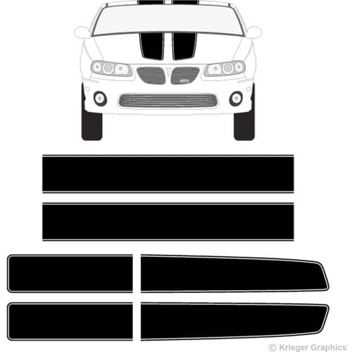 For 1Set Pontiac G6 G8 GTO Grand Prix Am EZ Rally Racing Stripes Vinyl Decals Car styling