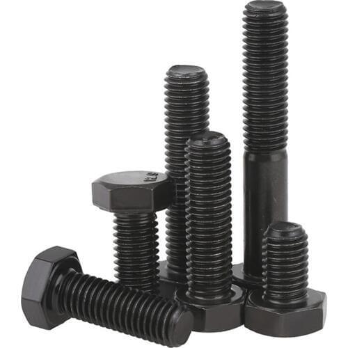 1Pcs DIN933 M14 M16 Grade 12.9 High Tensile Carbon Steel External Hex Screw Hex Head Screws Length 25/30/35/40/45/50-150mm