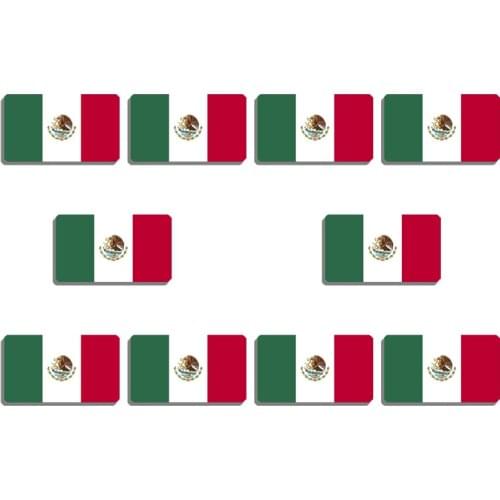 10Pcs/Set Mexican Flag Brooch Mexico Acrylic Flag Lapel Pin For Women And Men Patriotic Backpacks Clothes Decor Meeting Badges