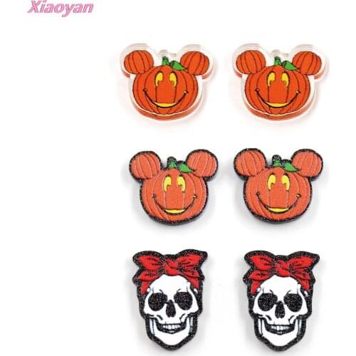 10pcs /lot) 18mm Acrylic pumpkin head For Earrings Laser Cut Animal Jewelry Accessories Acrylic