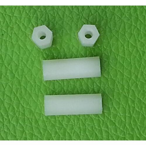 100pcs M4*32 mm Nylon column Hexagon straight column separation column support plastic separation column Two-way stud