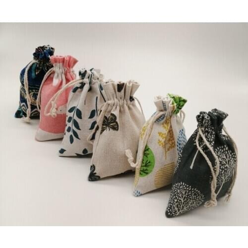 100pcs Cloth Jute Bag Sack Cotton Bag Drawstring Burlap Bag Jewelry Bags Pouch Little Bags For Jewelry Display Storage Gift Bag