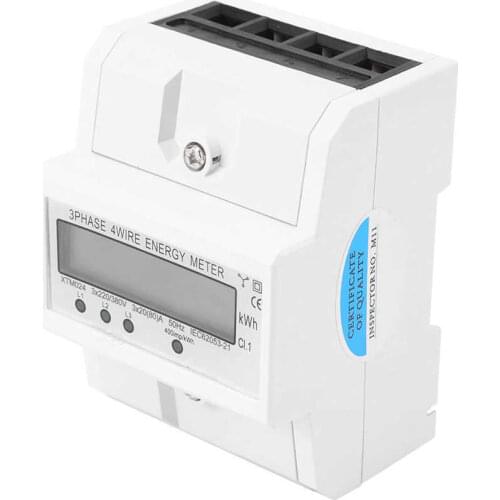 380V 3x20(80A) 3 Phase 4 Wire Electronic Power Energy Meter Wattmeter kWh 50Hz Measuring Tools Digital LCD Backlight Display