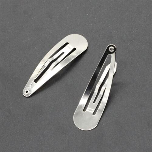 50pcs/lot Silver Tone Snap Hair Clips 50/60/70/80mm Craft Bow Handmade DIY Hair Accessories for Kid Toddler Girl Hair Clip