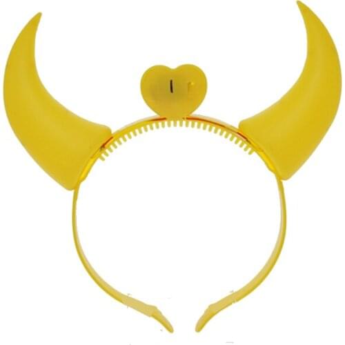 50pcs/lot Led Flashing Ox Horns Glowing Headband Kids Toys Light Hair Accessories Christmas Supplies Colorful Light Up Horns