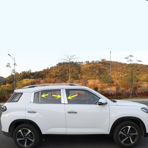 6PCS Stainless Steel Brightly Exterior Window Middle Pillar Decorated Cover Moudings For Hyundai IX35 2021 CA279A