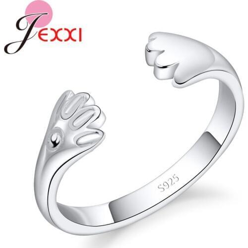 Promotion Fashion Cute Open Rings For Women Girls Jewelry Gift 925 Sterling Silver Party Birthday Adjustable Finger Ring