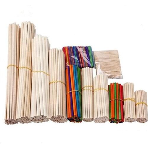 Round Wooden Stick for Crafts Food Ice Lollies and Model Making Cake Dowel DIY Durable Dowel Building Model Woodworking Tool