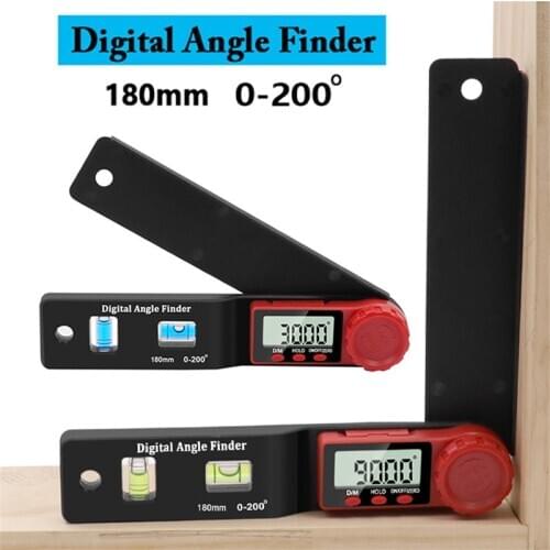 2 In 1 Digital Protractor Angle Finder Inclinometer Spirit Level Angle Ruler Electronic Goniometer Angle Finder Measuring Meter
