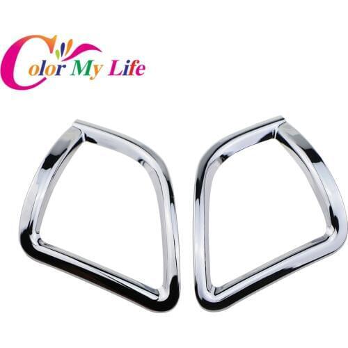 Color My Life Car Chrome Rear Fog Lamps Lamp Fog Light Lights Protection Cover Trim Sticker For Peugeot 2008 2014 2015 2016 2017