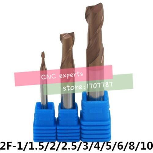 Cnc Router 2F-M1-M10,hrc60,carbide End Mills,carbide Square Flatted Mill,2 Flute,coating:nano,factory Outlet Length