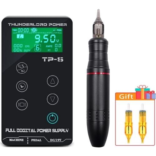 BMX Tattoo Kit Permanent Makeup Machine Set Rotary Tattoo Machine Gun LCD Tattoo Power Supply TP-5 for Tattoo Artist