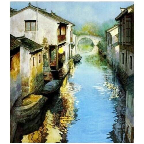 A1856 11CT/14CT/18CT/25CT/28CT oil scenery patterns Counted Cross Stitch DIY Cross Stitch Kits Embroidery Needlework Sets