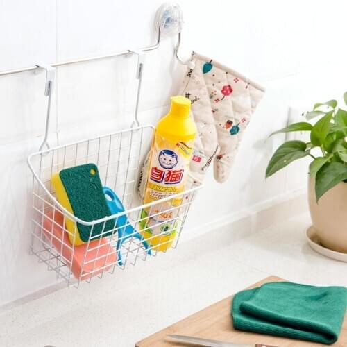 2020New Iron Kitchen Cabinet Hanging Storage Basket Spice Rack Sundries Holder Storage Shelf Door Hanger Kitchen Organizer
