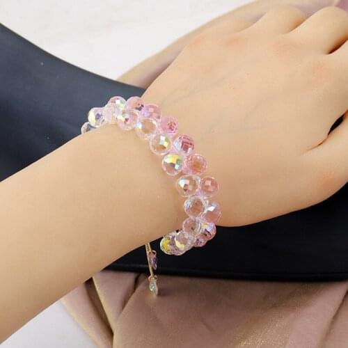 2021 New Austrian Crystal Bracelet Stretchable and Adjustable Simple Temperament Fashionbangles Jewelry for Women girls