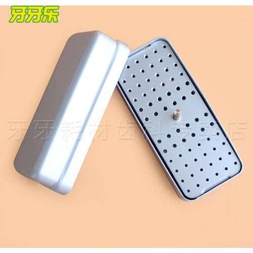 2017 NEW 72 Holes Dental Disinfection Burs Holder Block Stand Autoclavable Sterilizer Box Dentist Lab Equipment
