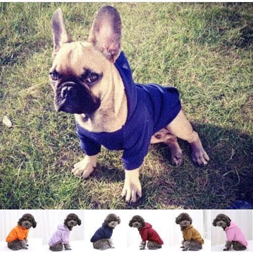 Pet Clothing Winter Warm Fleece Dog Clothes Pitbull French Bulldog Hoodies Jacket Coat with Small Pocket Puppy Pet Cat Costume