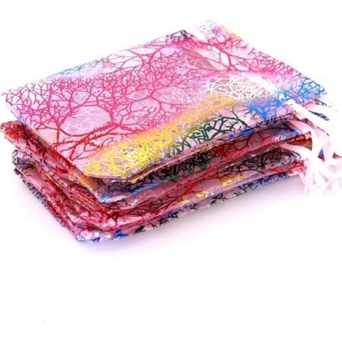 Wholesale 100Pcs 13x18cm Drawstring Organza Bags White&Colorful Jewelry Packaging Bags Wedding Gift Bags Jewelry Pouches