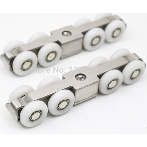 Free shipping door roller muted wooden door sliding door pulley kitchen hanging rail track nylon wheel glass bearing door wheel