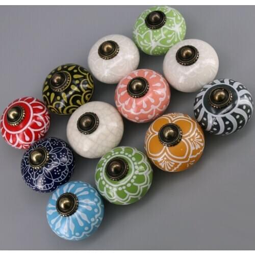 1pcs New arrival Multicolor Ceramic Drawers Knobs Door Cupboard Cabinet Pulls Dressers Decorative Knobs