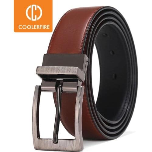 Men Belts Reversible Buckle Leather Brand Luxury Business Fashion Belts for Men Two sides Color Black Brown StrapHQ117