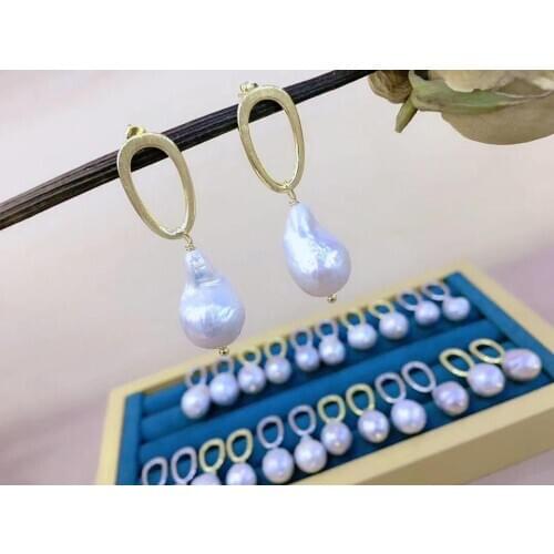 Baroque natural fresh water pearl drop earring 925 sterling silver daily use fine women jewelry free shipping