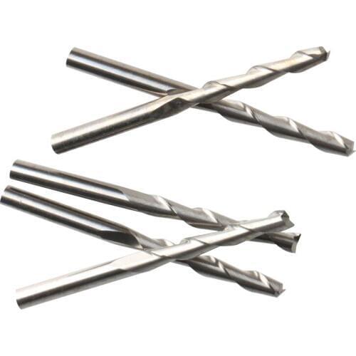 5pcs Shank 4mm x 25mm Two Flutes Spiral End Mills, Wood Milling Cutters, Spiral Cutter, White Steel Cutter