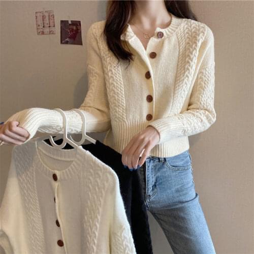 Woman Sweaters Cardigan Knitwear Autumn Winter Womens Loose Outer Wear Cable-Knit Sweater Sueters De Mujer