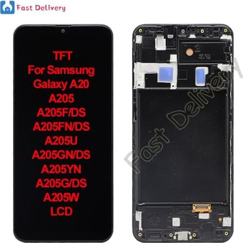 TFT For Samsung Galaxy A20 A205 A205F A205FN A205U A205GN A205YN A205G A205W LCD Display Touch Screen Digitizer Assembly 6.4"