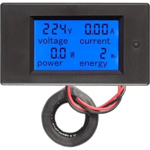 1pcs New Product 4 IN 1 Digital AC 80-260V 100A voltage current power energy Voltmeter Ammeter Watt Power Meter With CT coil