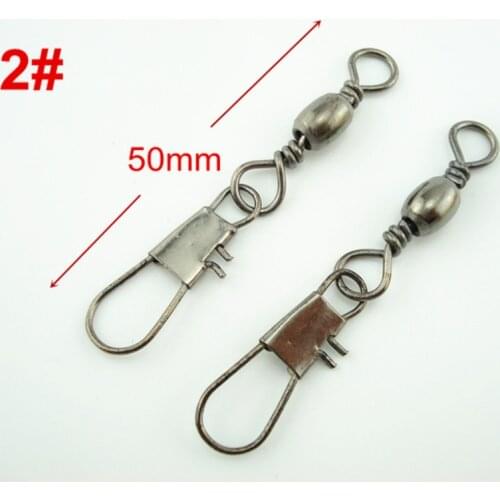 100Pcs*2# Fishing Brass Barrel Swivel With Interlock Snap Fishing Hook Lure Connector Fishing Lures