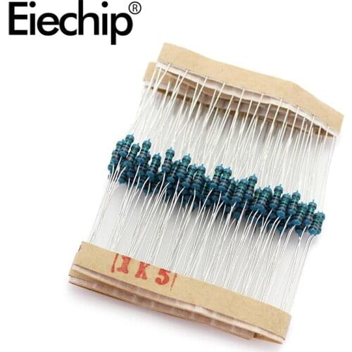 100pcs/lot 1/4W 1% Metal film resistor 0.25W resistance 1.5K ohm Throught Hole